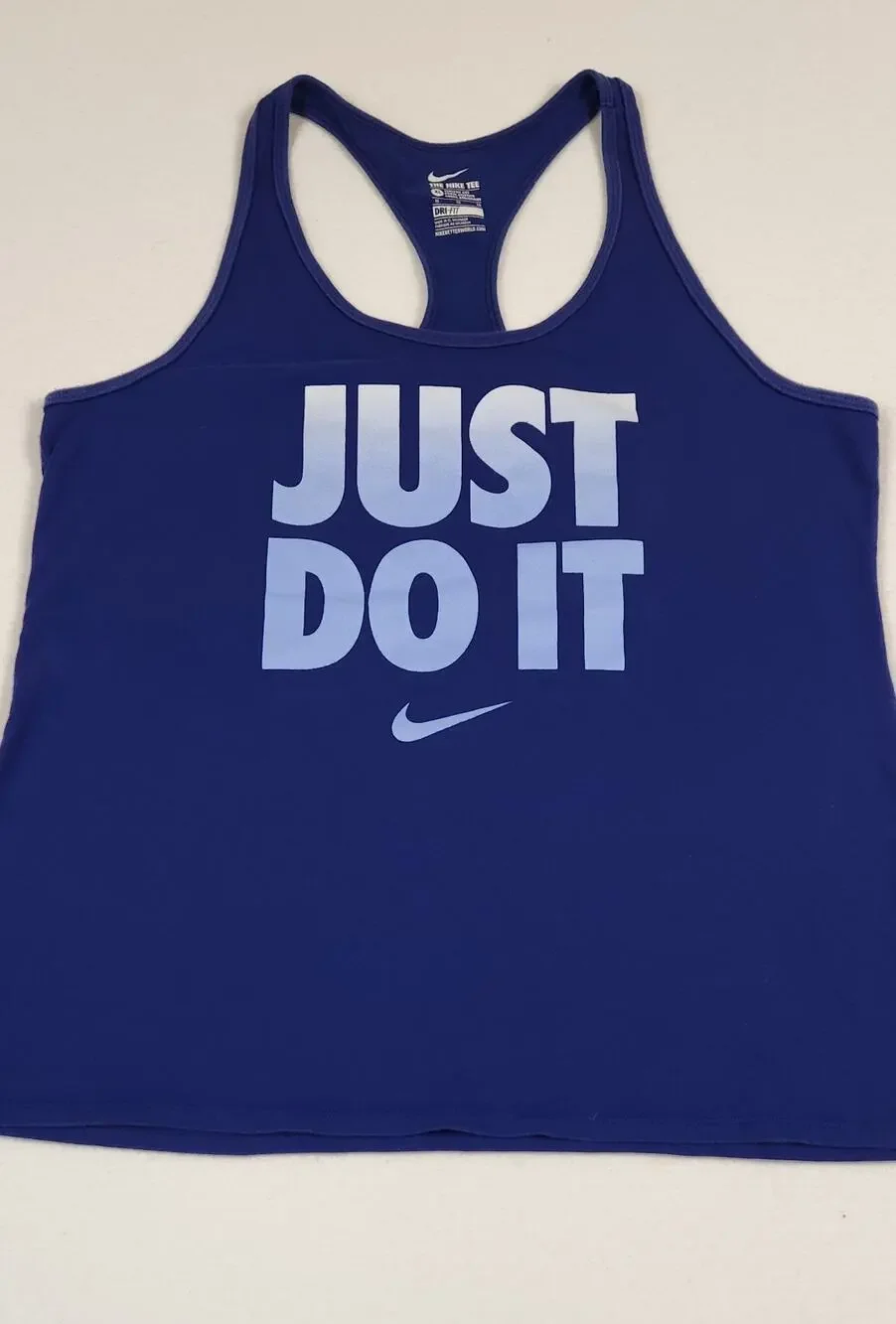 Pre Owned Nike Women's Tank Top Just Do It. Size XL Color Royal Blue
